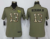 Women Nike Giants 13 Odell Beckham Jr Olive Camo Salute To Service Limited Jersey,baseball caps,new era cap wholesale,wholesale hats